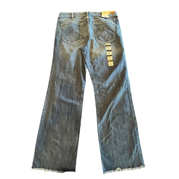 Ariat Jeans Wide Leg NWT Tag Sz 34L Womens Mid Rise Trouser Raw Hem Anabelle - Picture 3 of 12